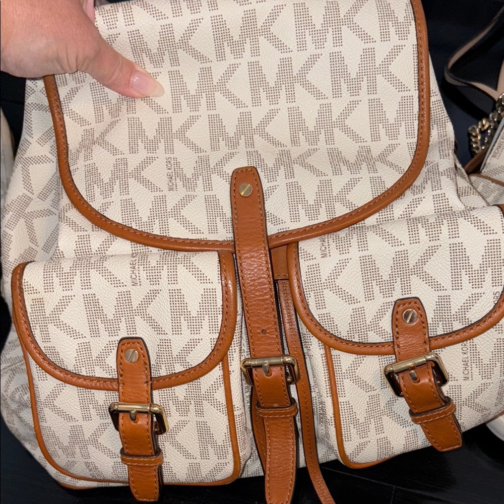 **SOLD**
Michael Kors Signature Monogram Drawstring Backpack - Picture 2 of 9